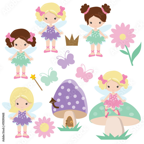 Cute garden fairy vector illustration