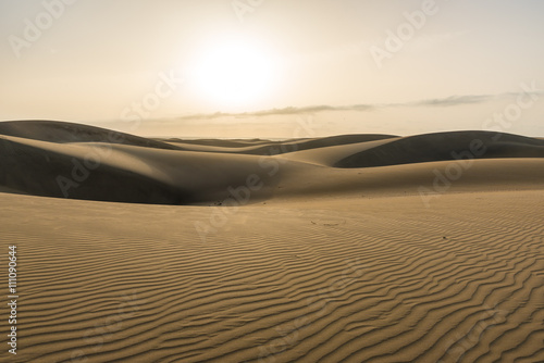 Sunrise in Desert - beautiful landscape with sand dunes