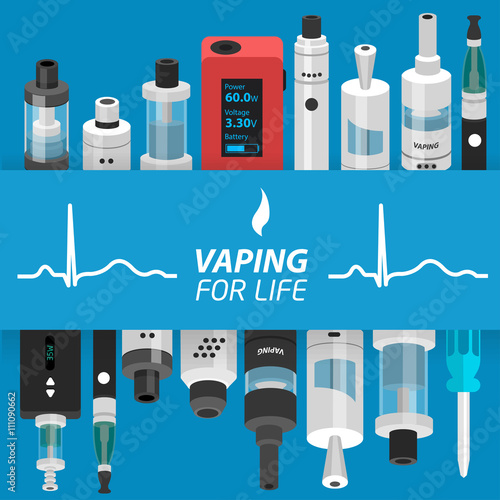 vector illustration of vaping atomizer electronic cigarette
