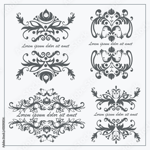 Set logos baroque ornament