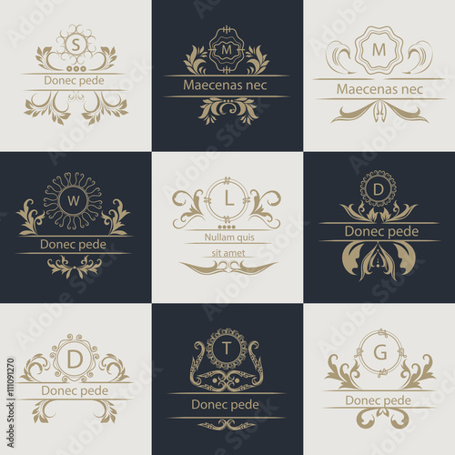 Design cards ornamental, decorative logos