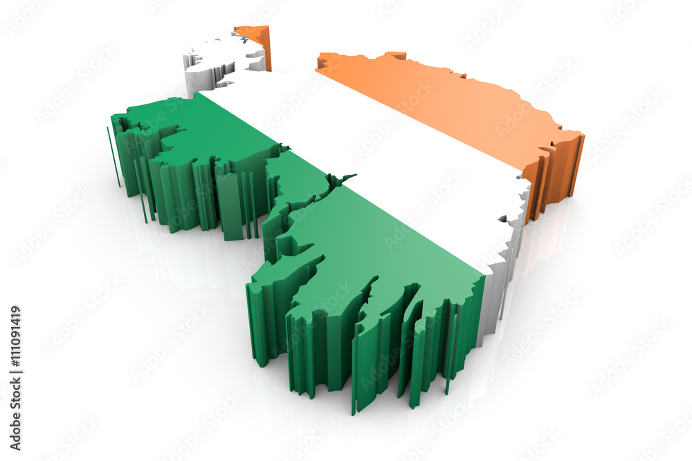 Fototapeta premium Umriss Irland 3d