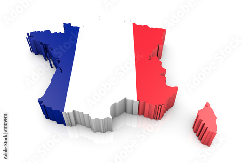 Umriss Frankreich 3d