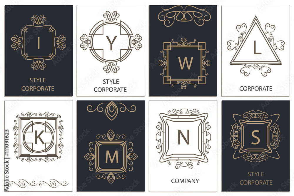 Design cards decorative, ornamental logos