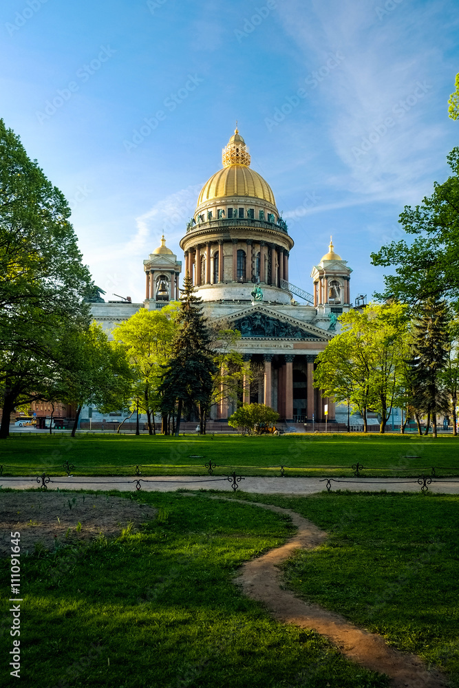 Isaac Cathedral and park in front of him