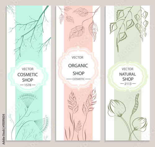 Decorative, floral, botanical banner