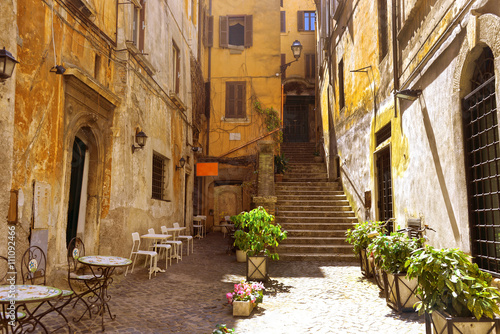 Photography cozy street in Rome, Italy