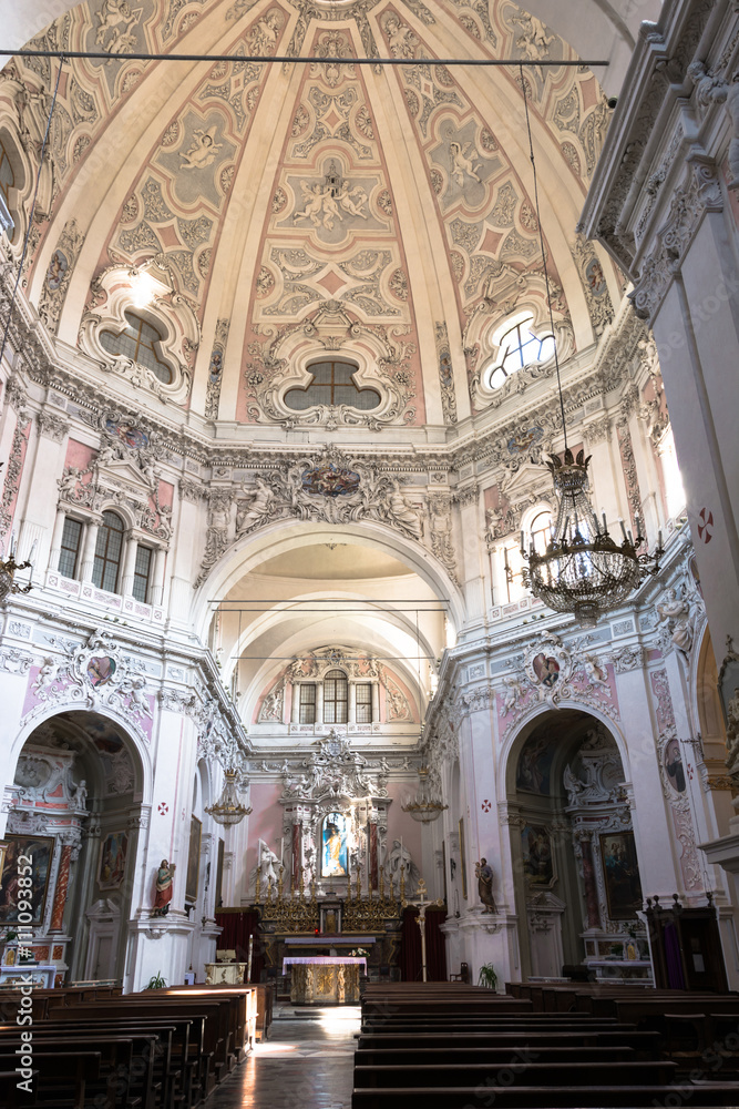 The interior of the Sanctuary in Cherasco, Italy
