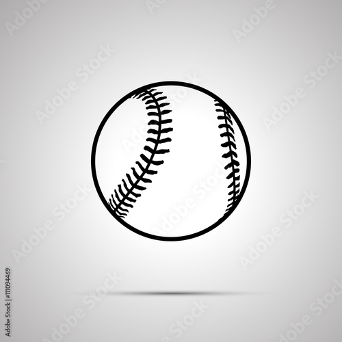 Baseball ball simple black icon