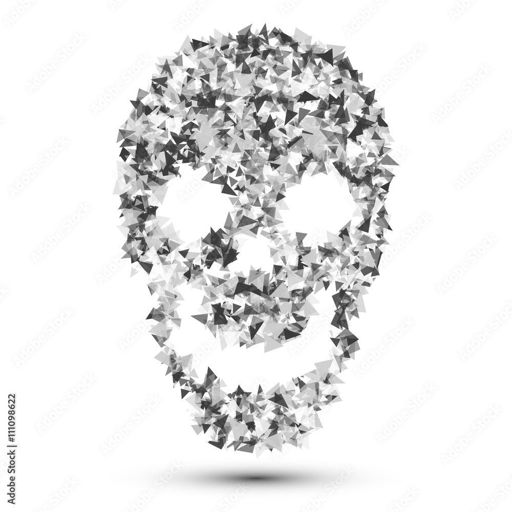Skull vector.Skull from particles.Abstract skull illustration isolated on white. Skull vector.Skull from particles.Abstract skull illustration isolated on white.