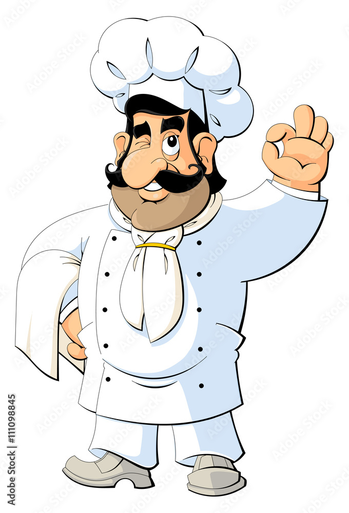 Cartoon Italian Chef invites you to lunch. Cartoon Italian Chef invites you to lunch.