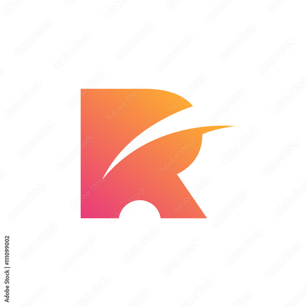 Letter R Symbol. Creative Design. Word Art. Text Style