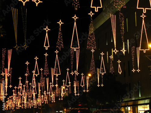 Christmas lights in Barcelona street