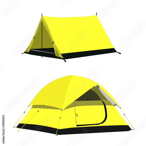 Yellow camping tents