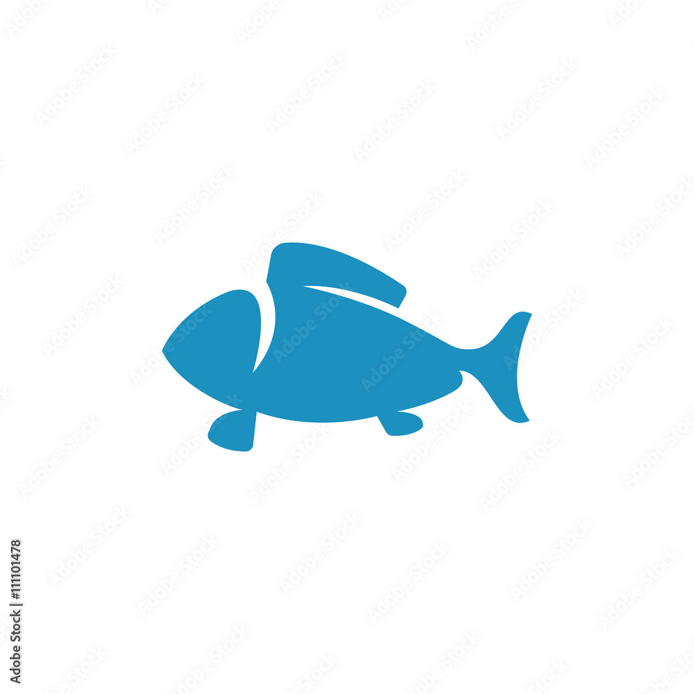 Fish Icon. Vector logo element for template