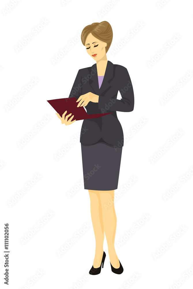 Woman at work, isolated, vector illustration Woman at work, isolated, vector illustration