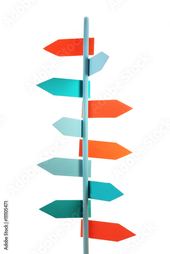 Direction signpost isolated on white
