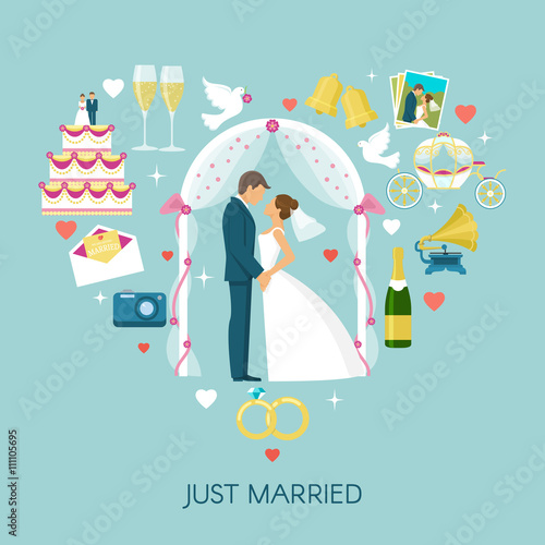 Heart Wedding Composition