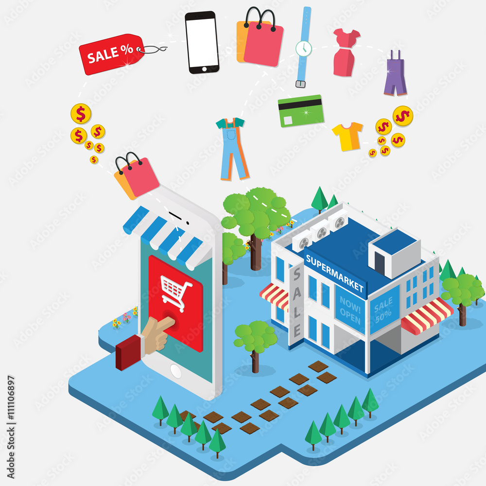 Vector concept of online shop
