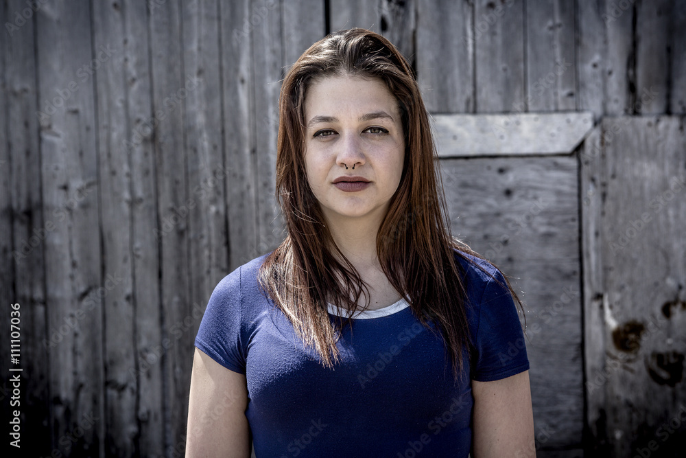 Girl by Old Barn Girl by Old Barn