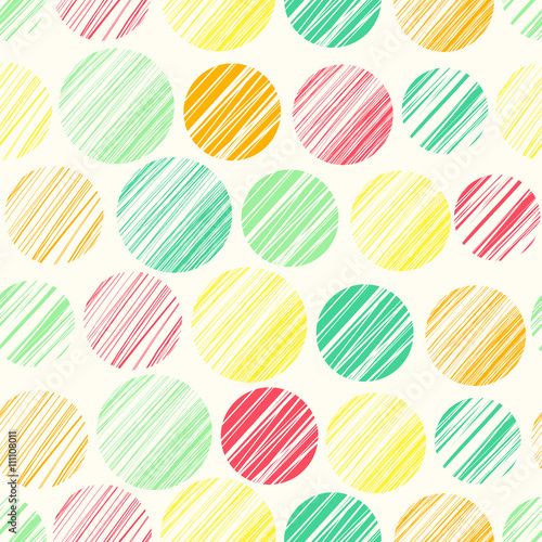 Seamless pattern with abstract polka dot ornament