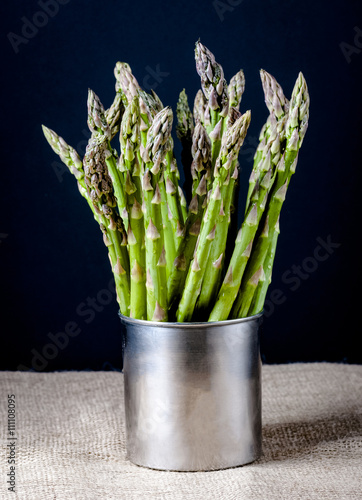 Blanched green asparagus