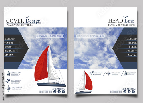 Yacht club. Flyer design template vector.