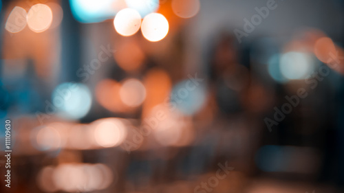 Blurred defocused of light in pub city abstract background © PeoGeo