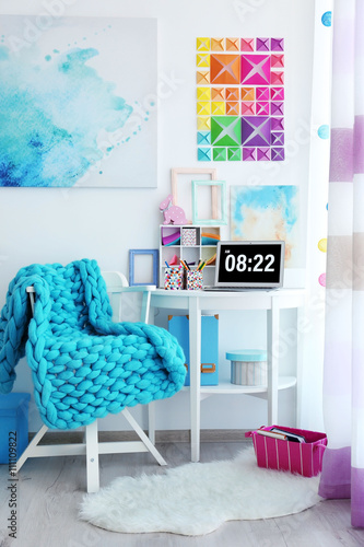 Modern stylish workplace in...