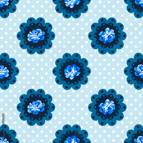 Vintage rose pattern. Shabby chic style vector background
