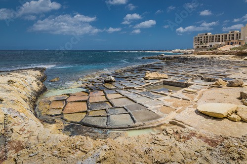 Salt pans in Marsaskala, Malta photo