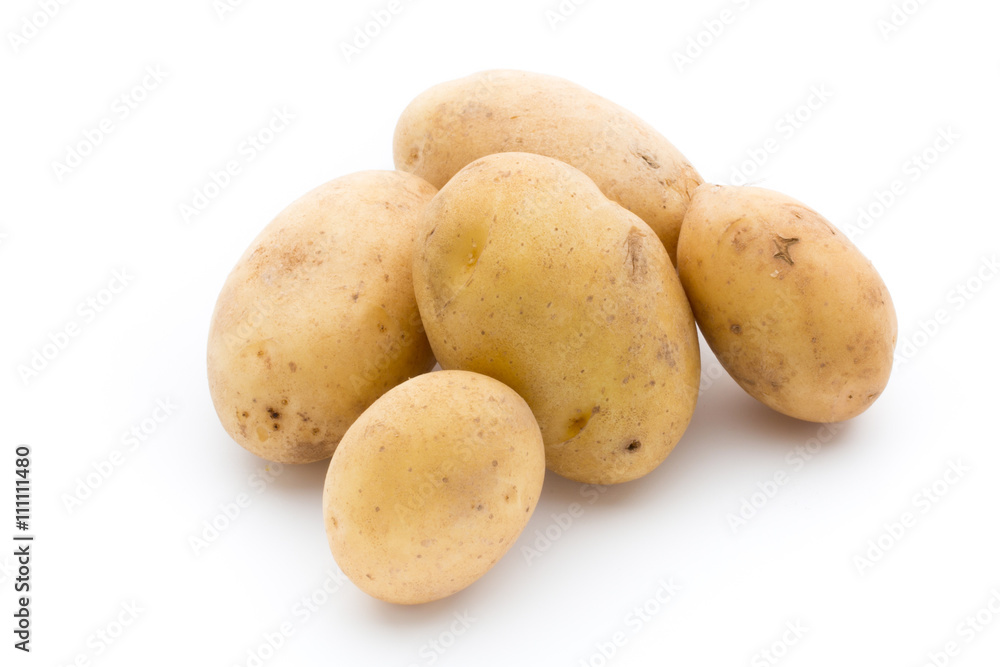 New potato isolated on white background. New potato isolated on white background.