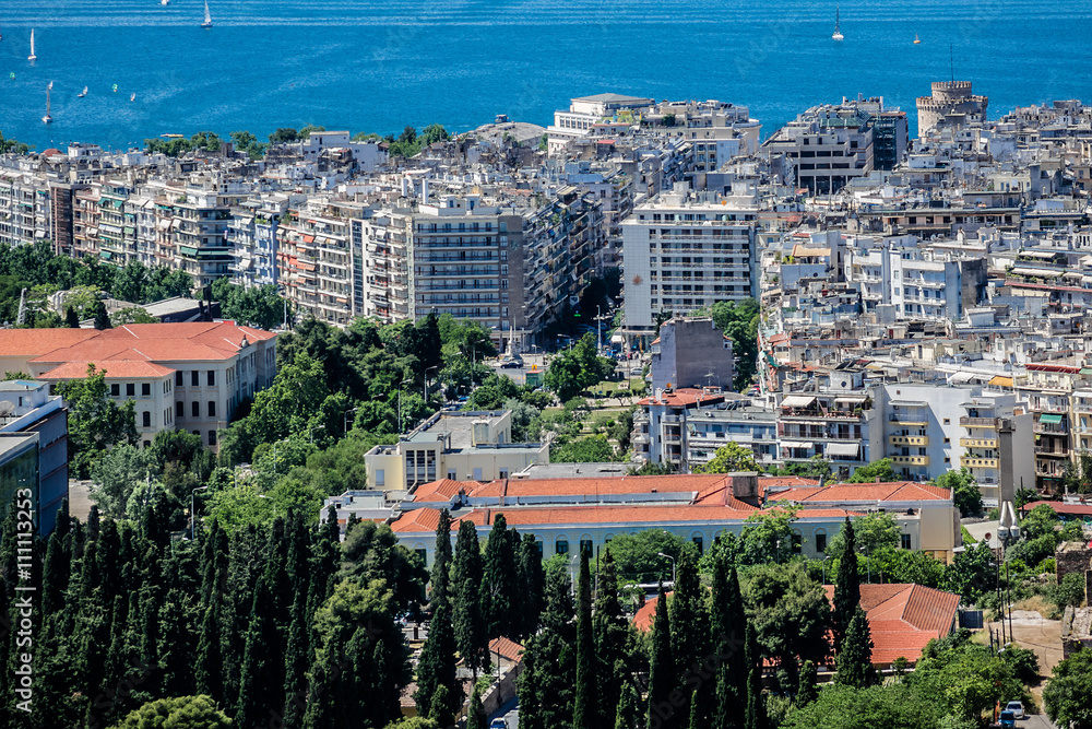 Fototapeta premium Aerial view of Thessaloniki, Greece.