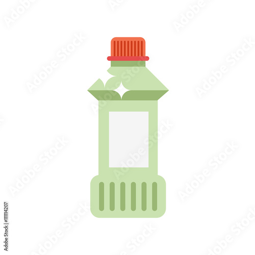 Detergent bottle vector illustration. Flat cleaning agent. Plast
