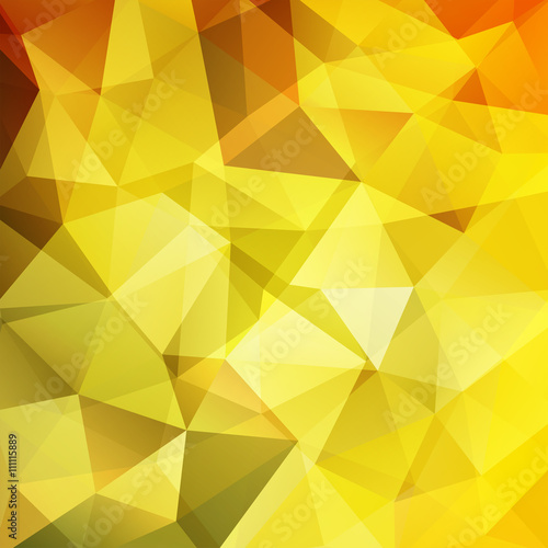 Geometric pattern, polygon triangles vector background in yellow color