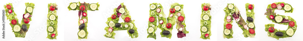 Word vitamins made of salad Word vitamins made of salad