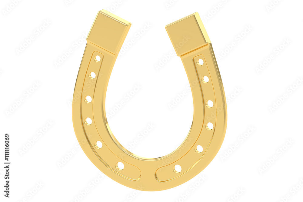 golden horseshoe, 3D rendering golden horseshoe, 3D rendering