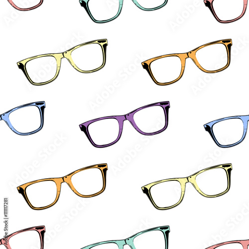 Seamless pattern with colorful glasses