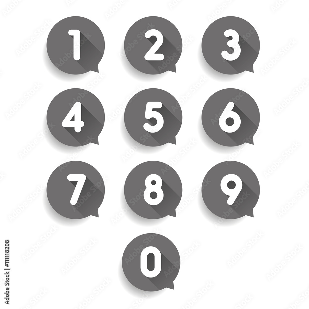 Number set speech bubble vector Number set speech bubble vector