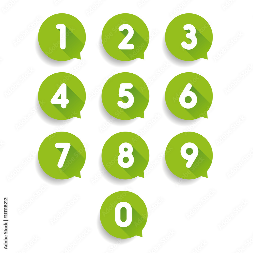 Number set speech bubble vector Number set speech bubble vector