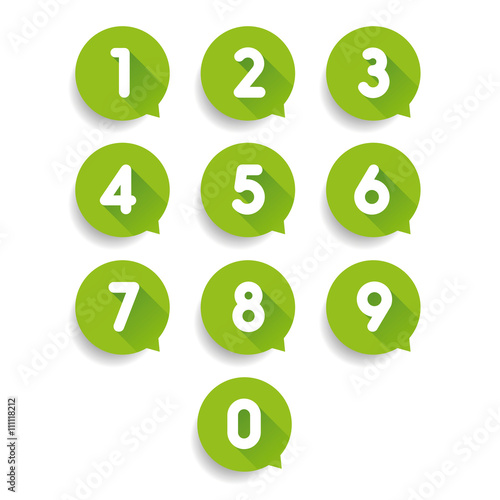 Number set speech bubble vector