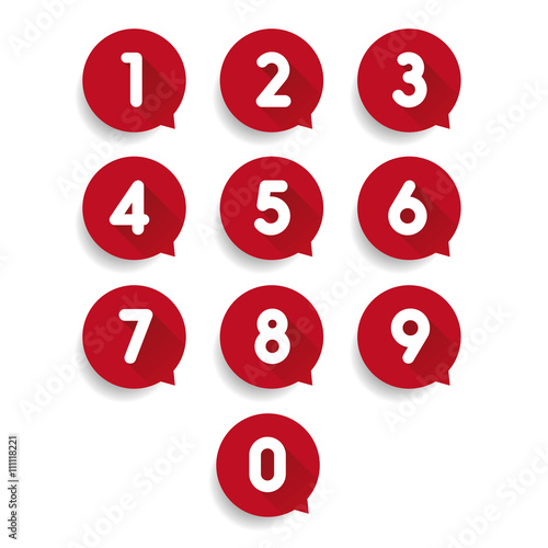 Number set speech bubble vector