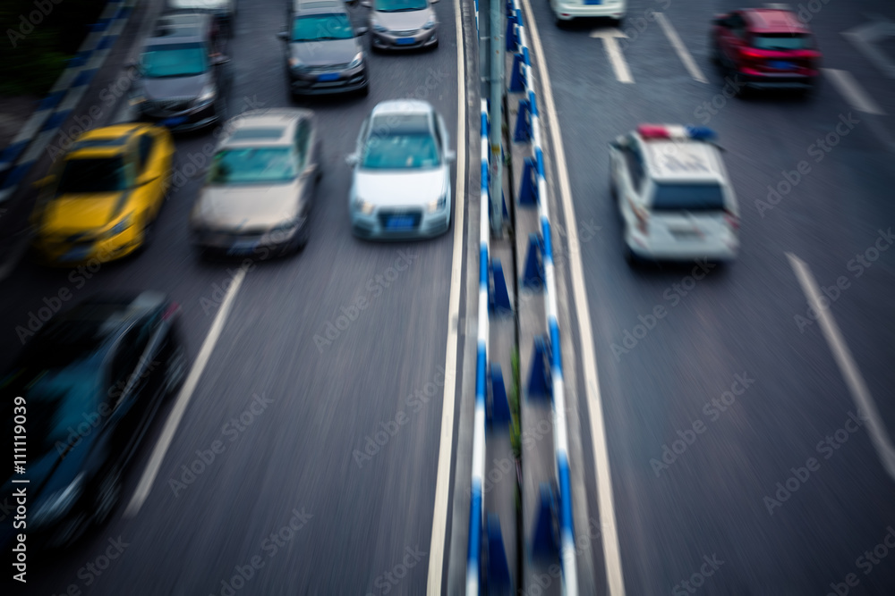 Fototapeta premium traffic through city, cityscape of china.