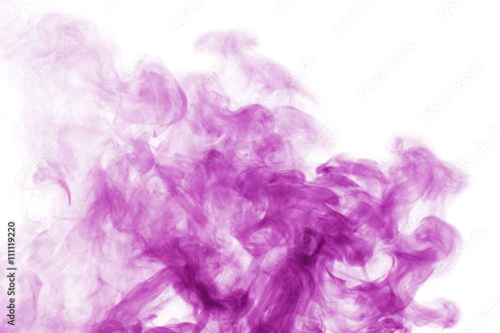 purple smoke on the white background