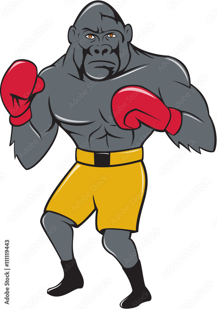 Gorilla Boxer Boxing Stance Cartoon Gorilla Boxer Boxing Stance Cartoon