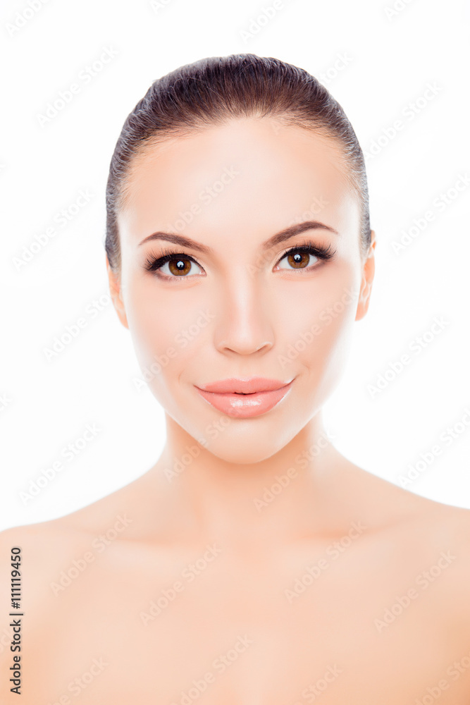 Portrait of beautiful young woman with clean fresh skin Portrait of beautiful young woman with clean fresh skin