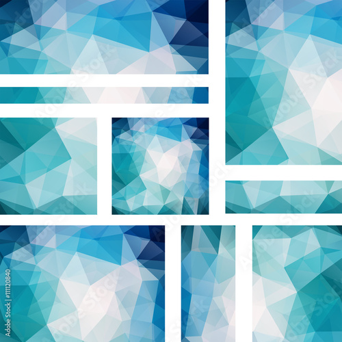 Set abstract modern poligonal background for site brochure