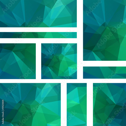 Set of polygonal triangular geometric banners for modern design