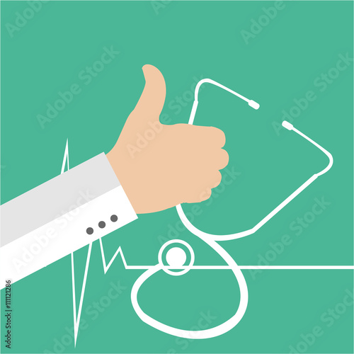 hand holding medicines, behind green backdrop and life line