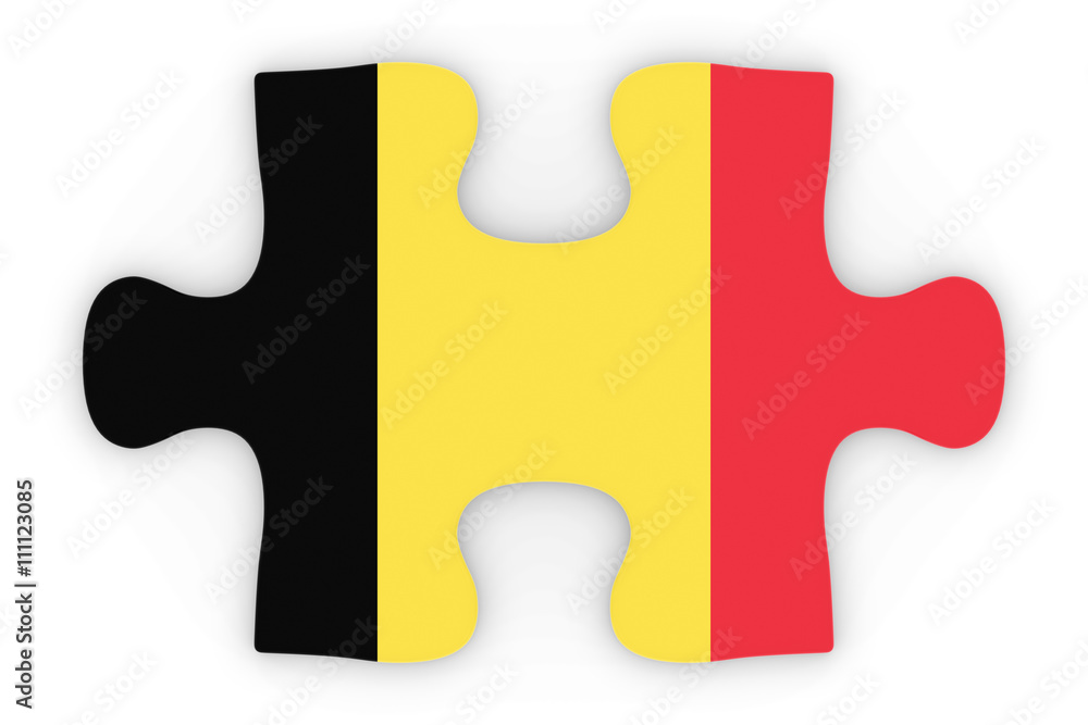 Belgian Flag Puzzle Piece Top Down Orthographic 3D Illustration Belgian Flag Puzzle Piece Top Down Orthographic 3D Illustration